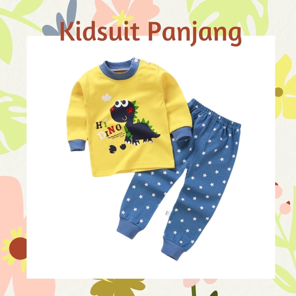 Plazababyku KIDS SUIT PANJANG H5 Setelan Anak Bahan Kaos Lengan + Celana Berkualitas Import NEW3