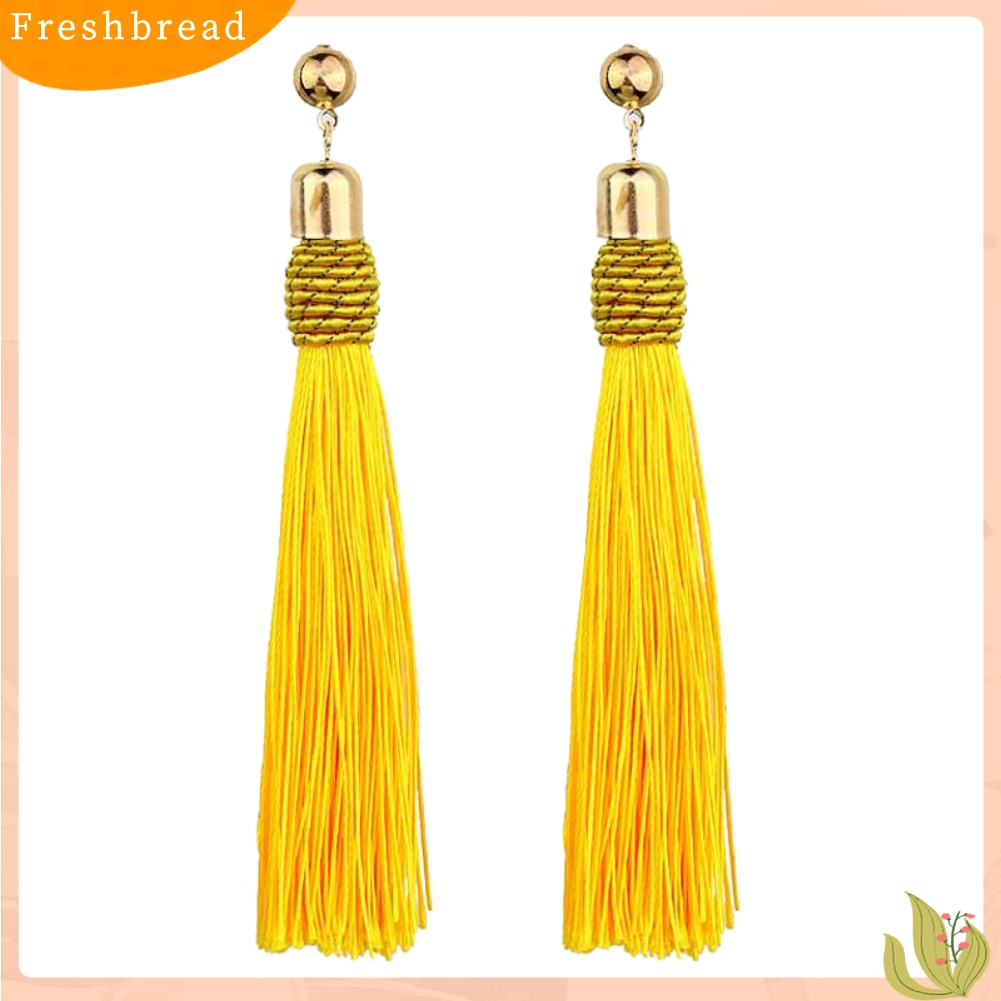 Terlaris Bohemian Wedding Tassel Ear Studs Long Dangle Earrings Bridal Bridesmaid Jewelry