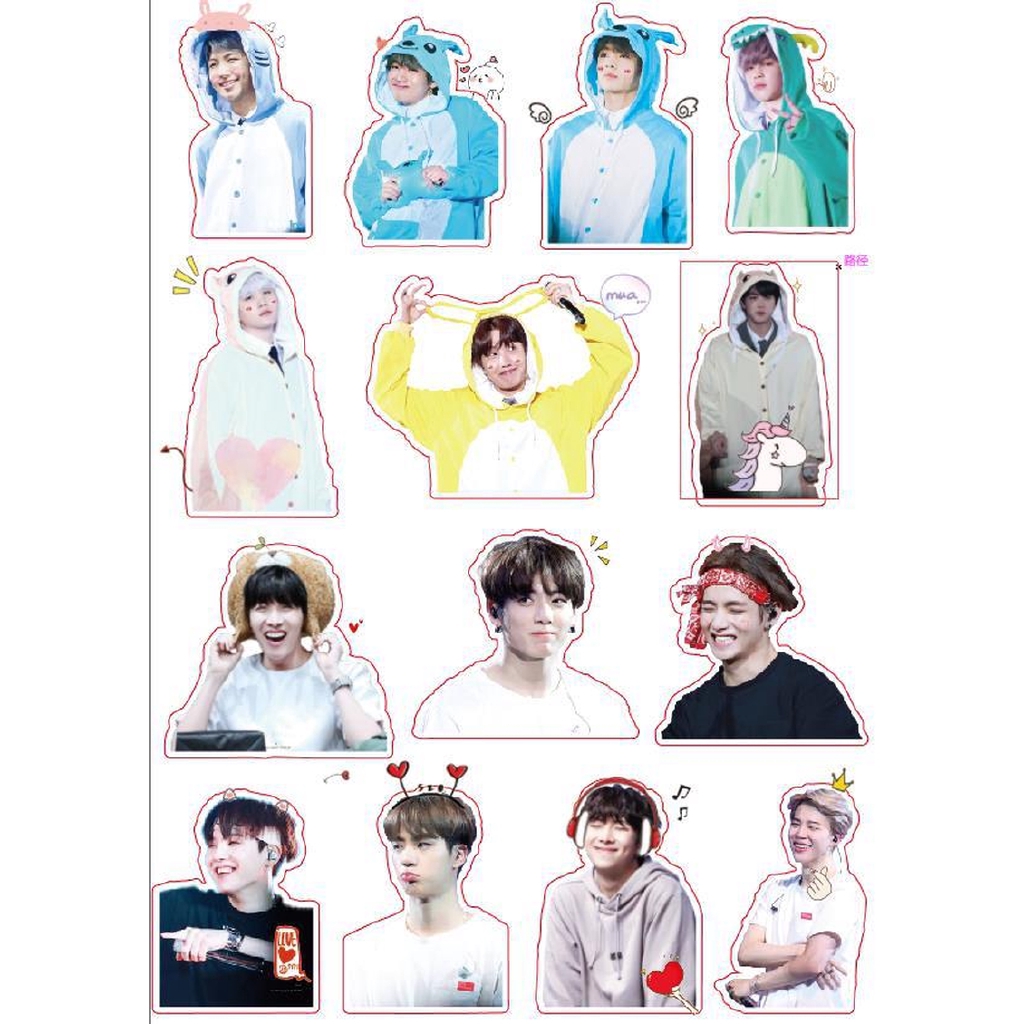 Bayar Di Tempatkpop Bts Bt21 Stiker Kertas Gambar Kartun Untuk