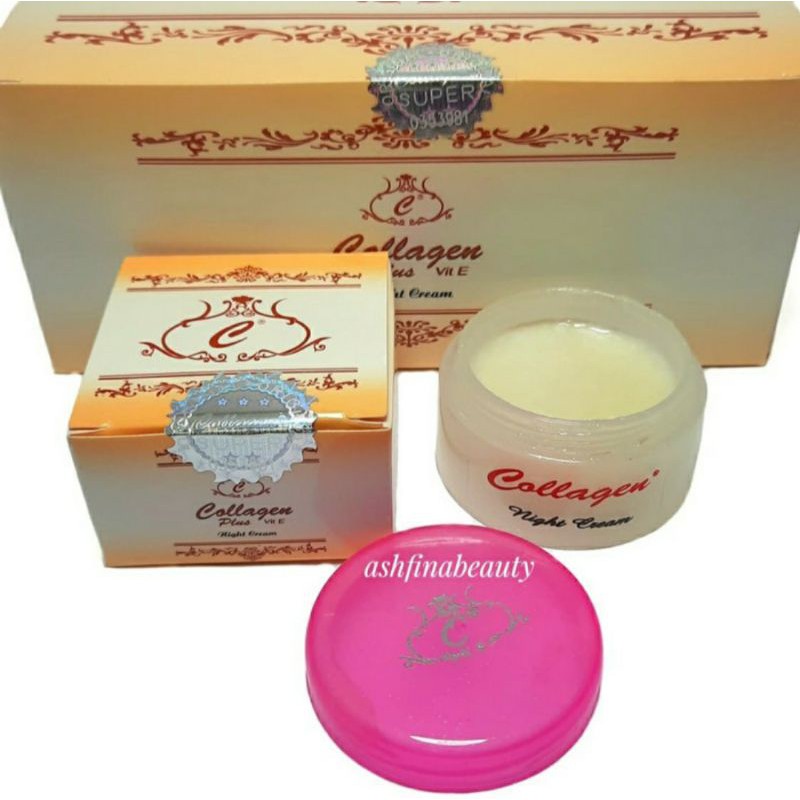 ( 12 pcs ) CREAM COLLAGEN MALAM SUPER ORI LUSINAN