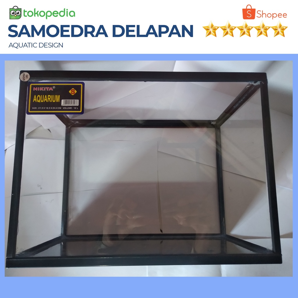 Jual AQUARIUM NIKITA SIZE S (31 cm) PLUS PACKING KAYU COCOK UNTUK IKAN