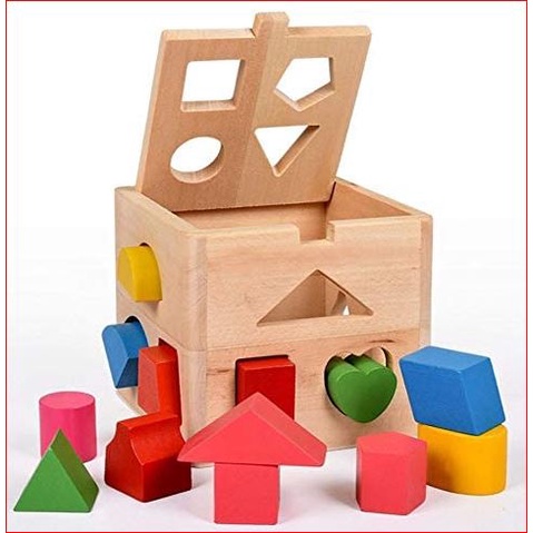 Mainan Edukasi Anak THIRTEEN HOLE Sorting Box Kotak Kayu Geometri Anak