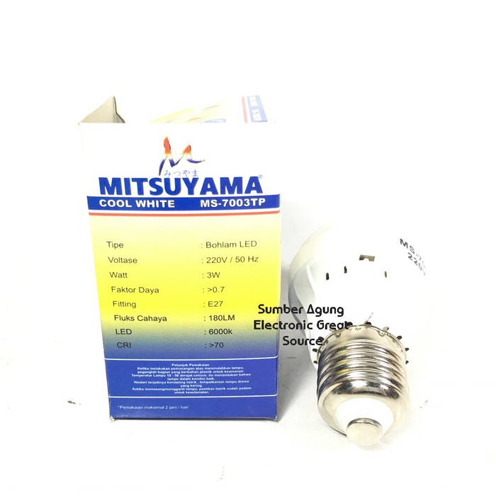 Lampu LED Mitsuyama 3W MS7003 Cool White MS7003TP 7003 Murah Bagus