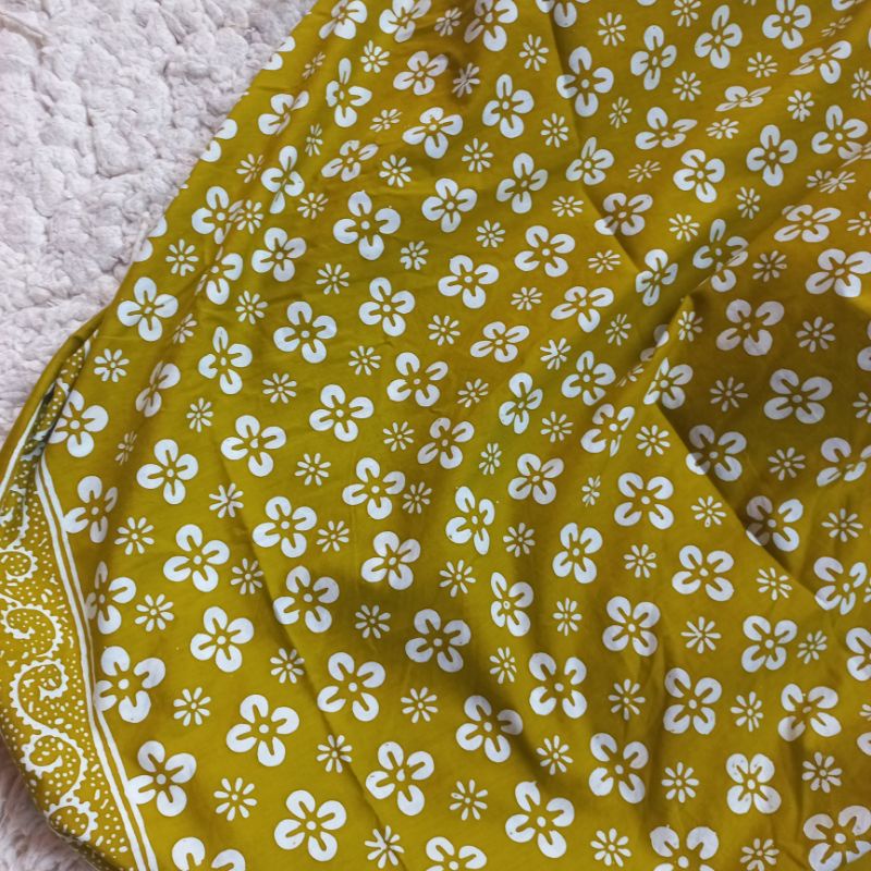 READY Kain Batik Cap Asli Proses Kelengan Warna Olive Motif Kembang Truntum Original Handmade Asli