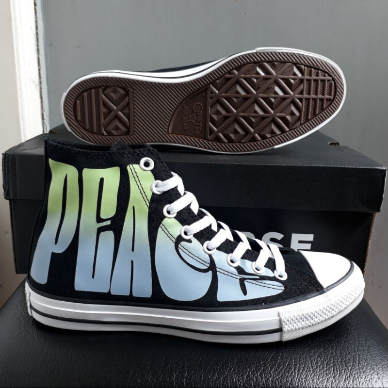 ORI SALE Converse Men up to 70% (167891C) CT Allstar Hi Peace Powered Black/Lemongrass Sepatu Pria