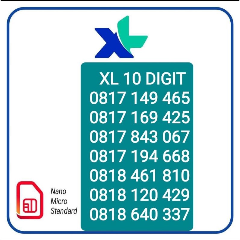 NOMOR XL10 DIGIT PRABAYAR 0817,0818