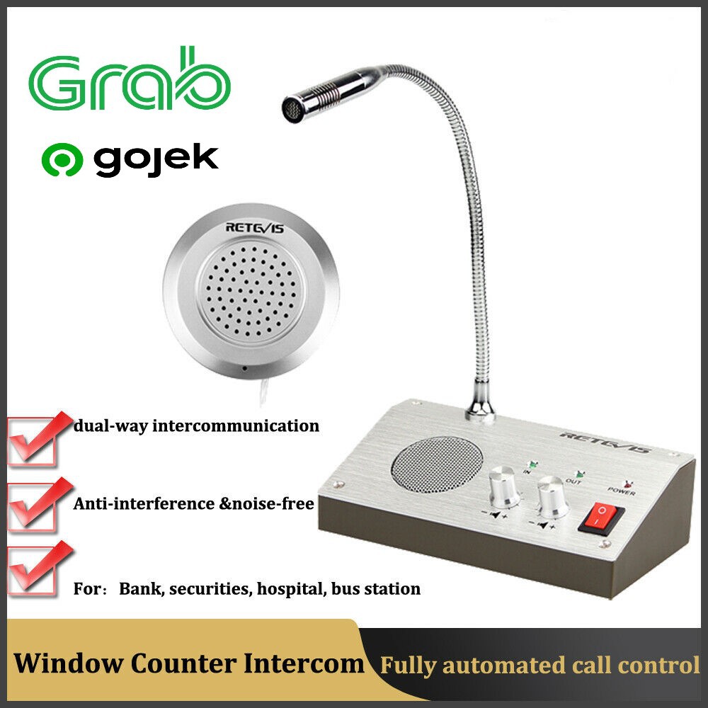 Mic Loket / Counter dengan Partisi Kaca - Intercom