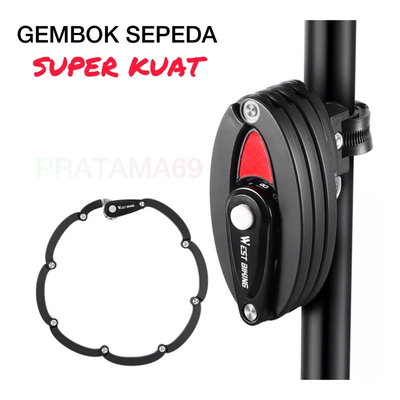 Kunci Gembok Sepeda MTB SeLi Kunci Keamanan Sepeda Anti-maling Kode Angka