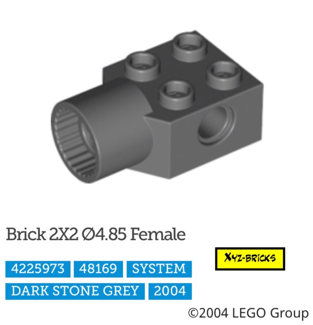 Lego Part 4225973 Technic Brick 2x2 Female Dark Bluish Grey X 2 Parts 48169