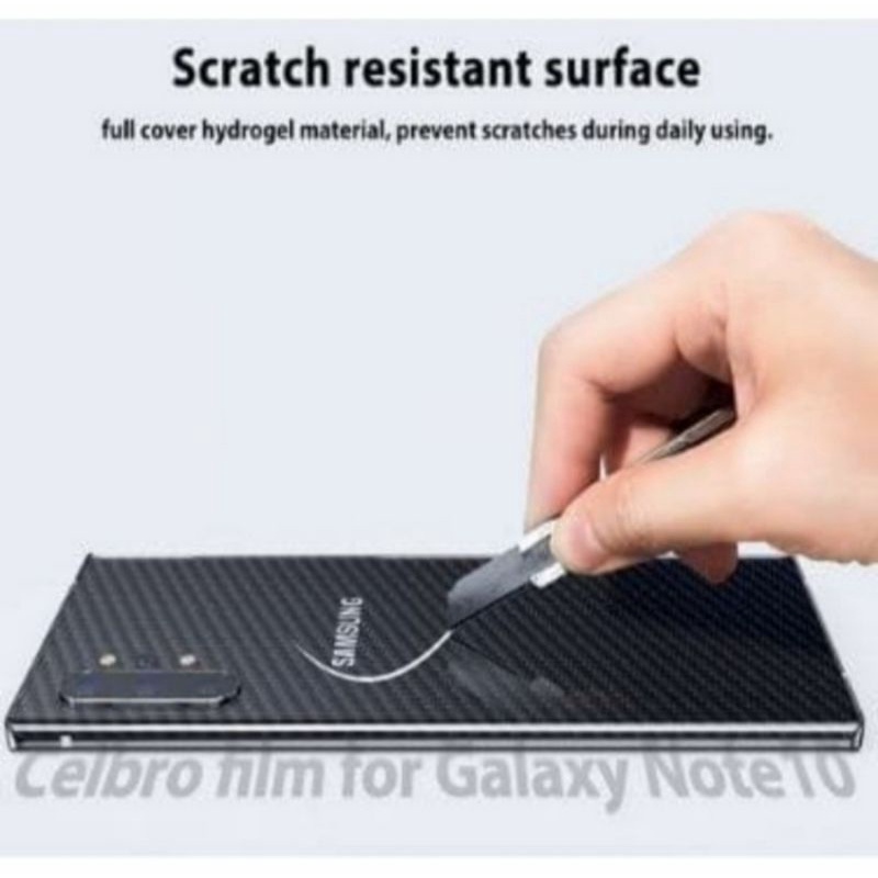 samsung note 10 note 10 plus Back skin carbon anti gores belakang karbon