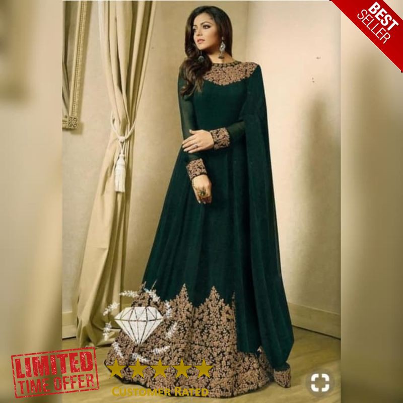 HOT Baju India Miss Rani hijau botol baju muslim pesta mewah mx dra vt