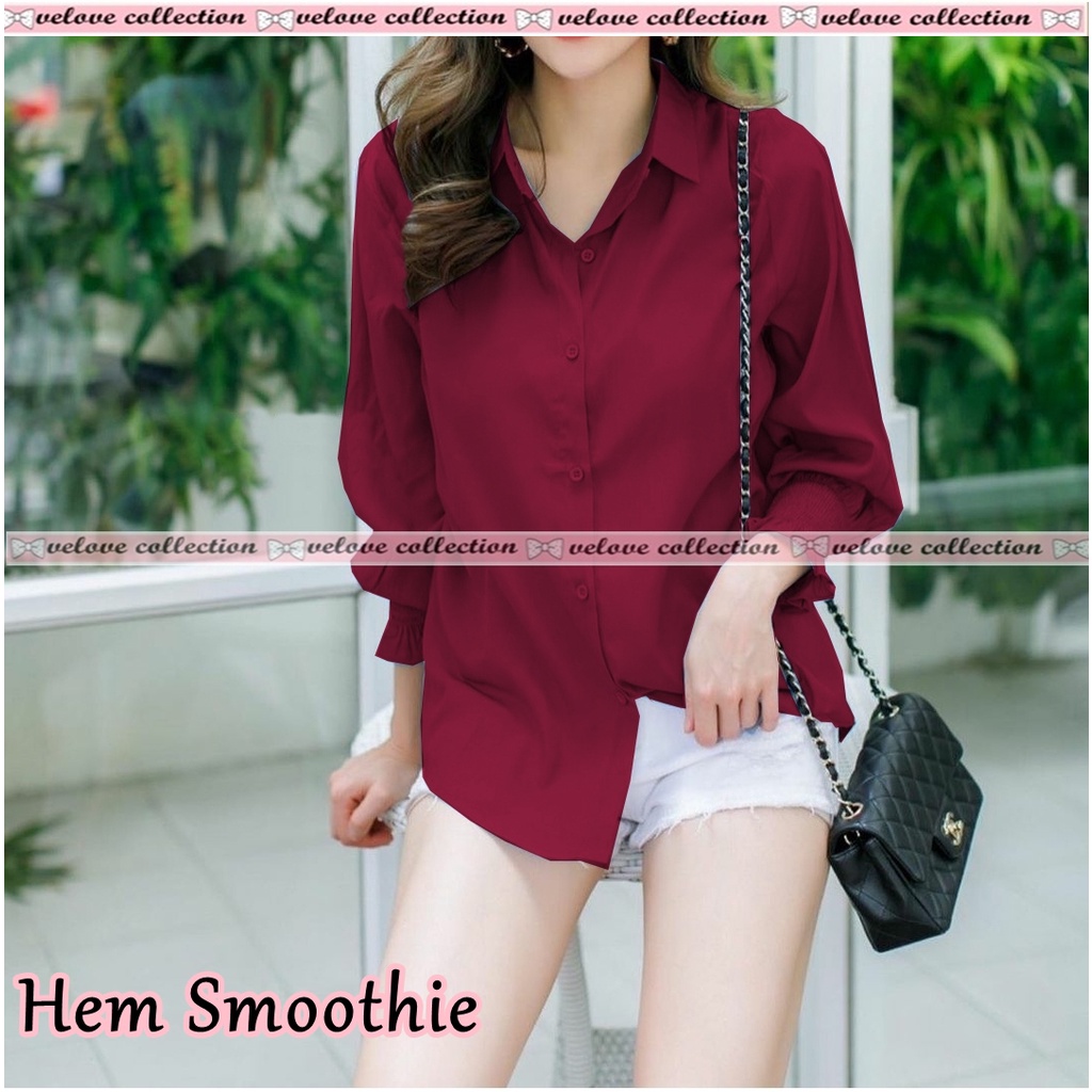 MIA STORY FASHION Hem Smoothie Atasan Wanita Super Cantik Kemeja Wanita Bahan Rayon Korean Style-6