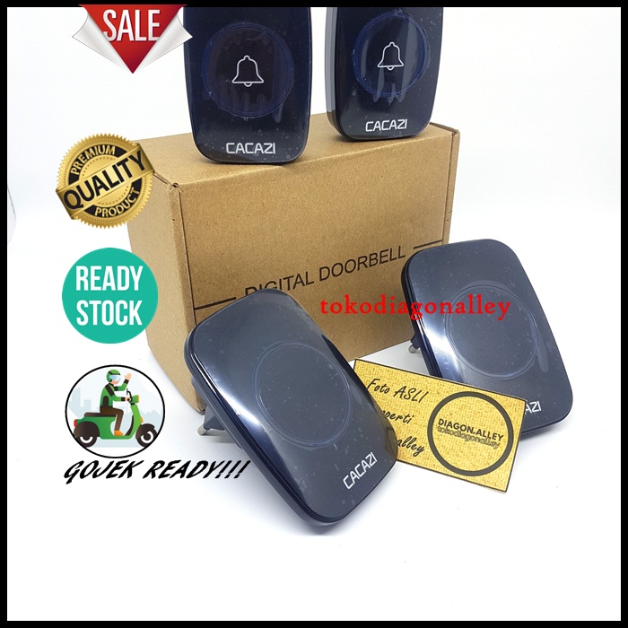 Bel Rumah Wireless 2 Receiver 2 Transmitter Tanpa Kabel Anti Air Door Bell Waterproof Pintu