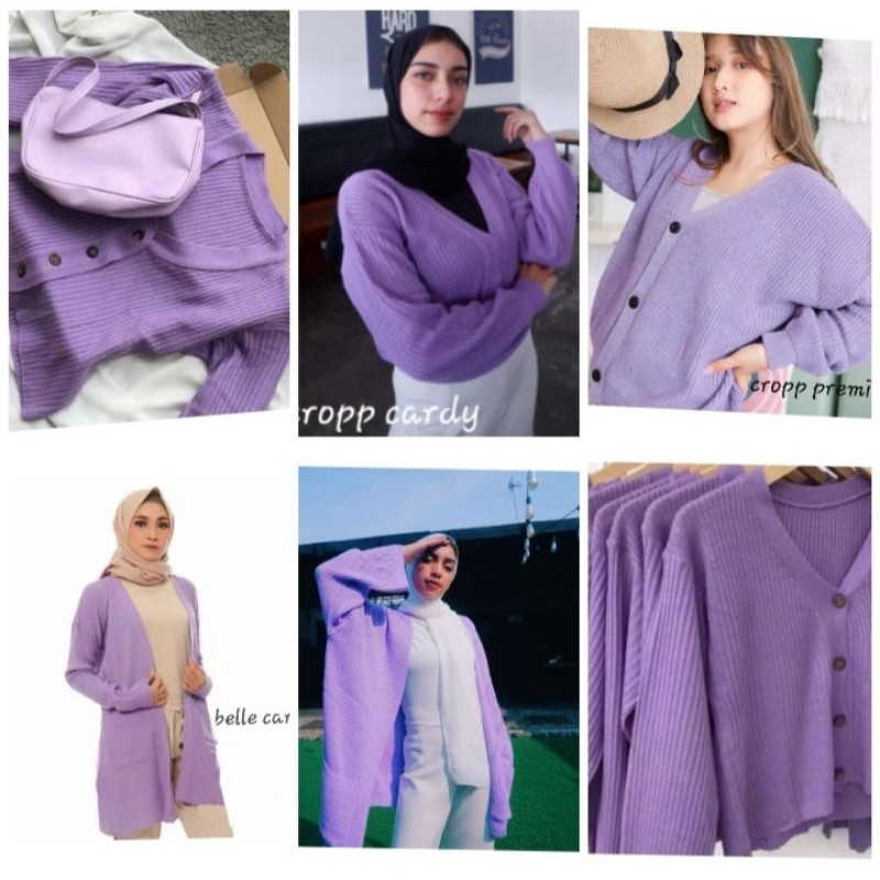 PAKET LILAC | CROPP CARDY | LAVELA OVERSIZE | BELLE CARDY | CROPP PREMIUM | KARDIGAN LILAC