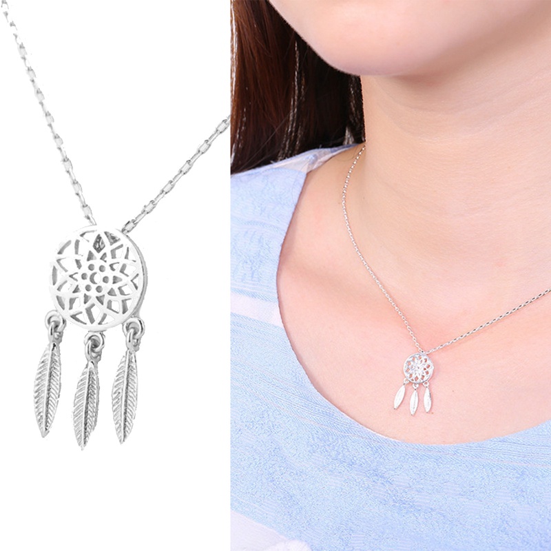 Kalung Rantai Dengan Liontin Dream Catcher Gaya Korea Untuk Wanita