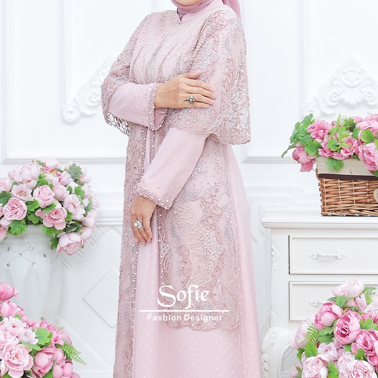 Dress Kondangan Chitra Warna Soft Brown by Sofie Fashion Designer