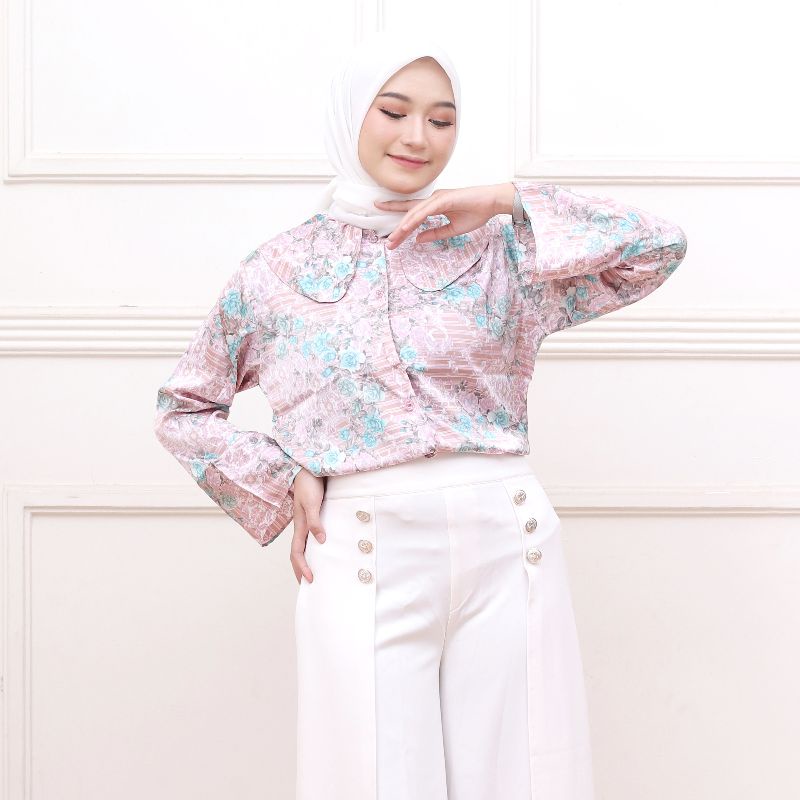 KIYARA BLOUSE / armani silk - (pink)