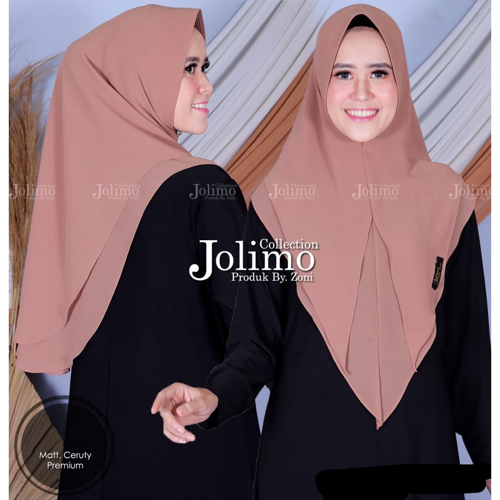 Jilbab Ceruti 2 Layer Belah Tengah Zavia Mini – Hijab Wanita Terbaru Soft Pad Premium