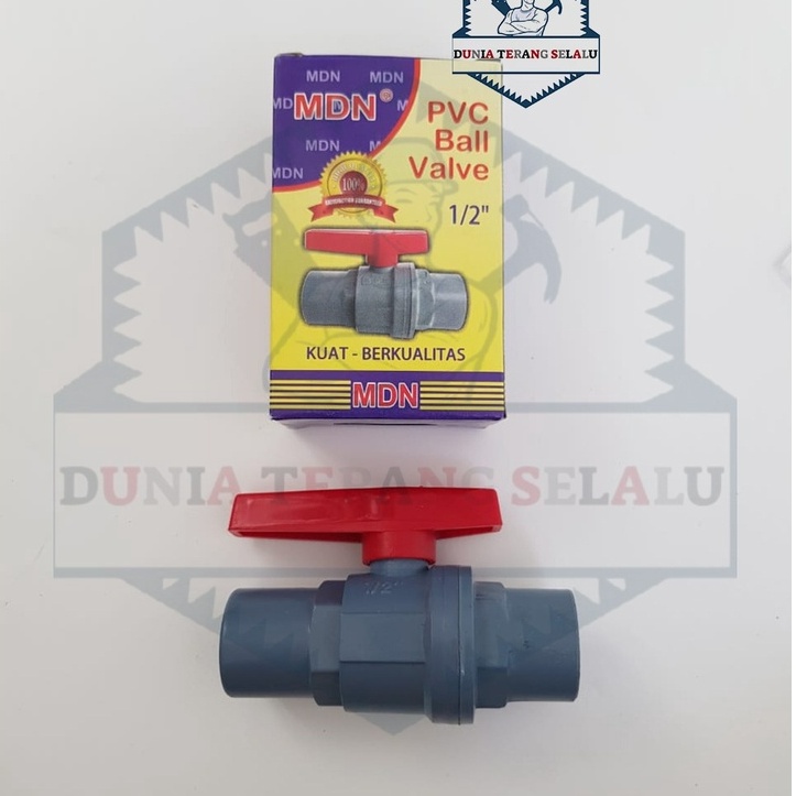 Ball Valve Pvc MDN 1/2&quot; gagang panjang polos - Bal Valf Plastik 0.5 in - Stop Kran Bola MDN 5003 0,5 inci - Pvc Ball Valve MDN