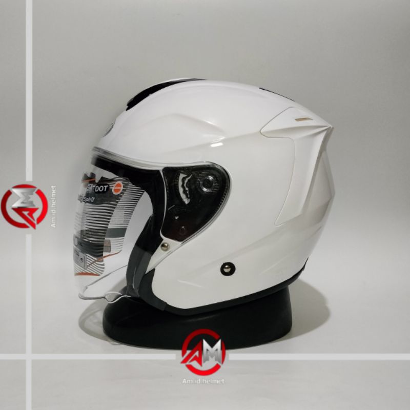 HELM INK DYNAMIC SOLID WHITE HALF FACE HELM DYNAMIC POLOS PUTIH