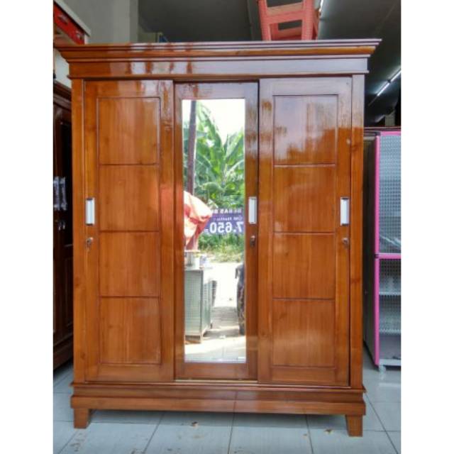 Gratis Masker Lemari Sliding 3pintu Jati Gantung Smua Gamis Shopee Indonesia