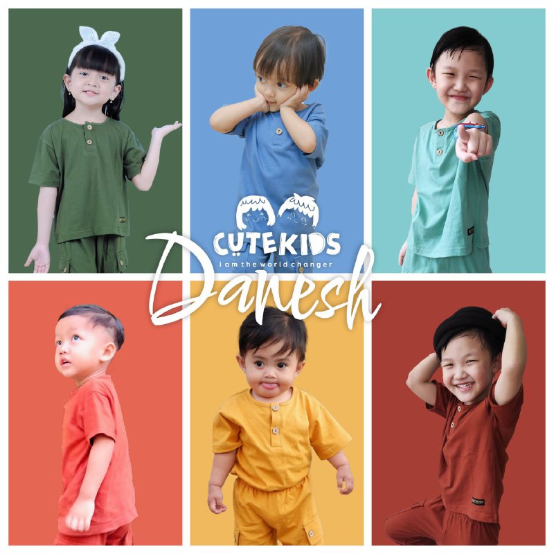 CUTEKIDS BILHIKMA// DANESH Set Baju Kaos Celana Pakaian Unisex Cowok Cewek Danesh Cutekids // Baju a