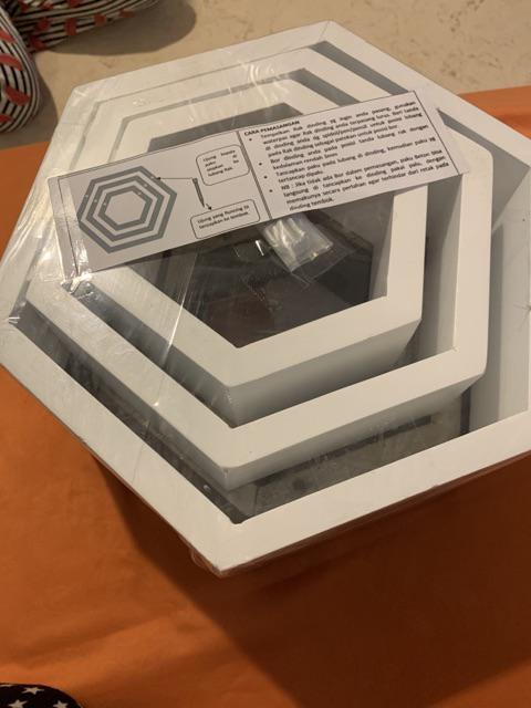 Rak Dinding Minimalis Hexagonal 3 Pcs