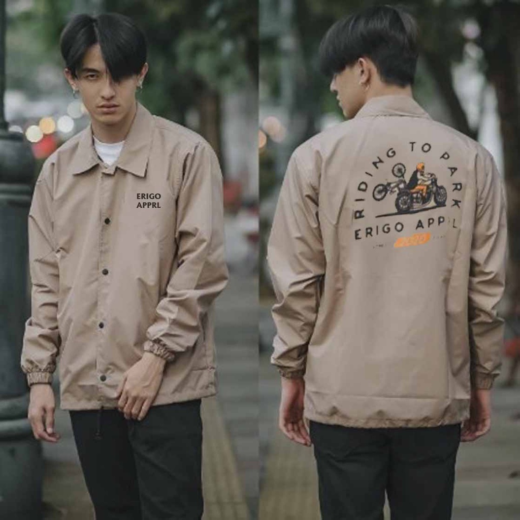 Coach erigo Jacket remaja Apparel NAGA jepang jaket pria wanita jacket murah distro remaja kekinian terbaru jeket perasut-RIDING CREAM