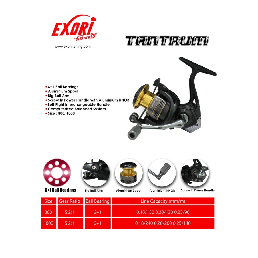 Reel SPINNING EXORI TANTRUM (POWER HANDLE)