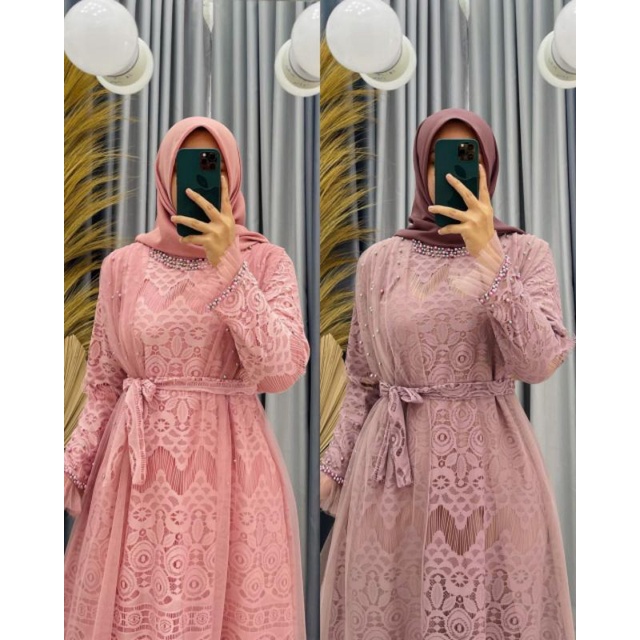Gamis Brokat Mewah dan elegan