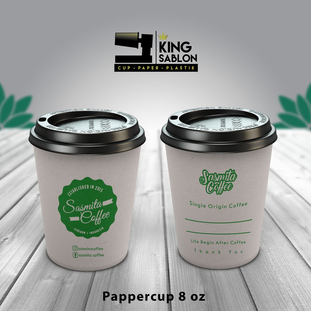 Jual Sablon papercup 8 oz 9 oz 16 oz Cetak Logo Sablon kemasan paper ...