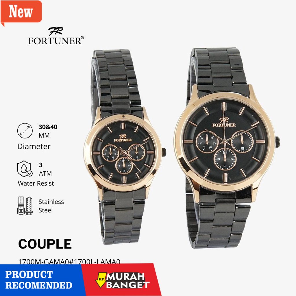 Jam tangan couple terbaik- Fortuner Jam Tangan Couple/Pasangan Analog Water Resist Taliesin