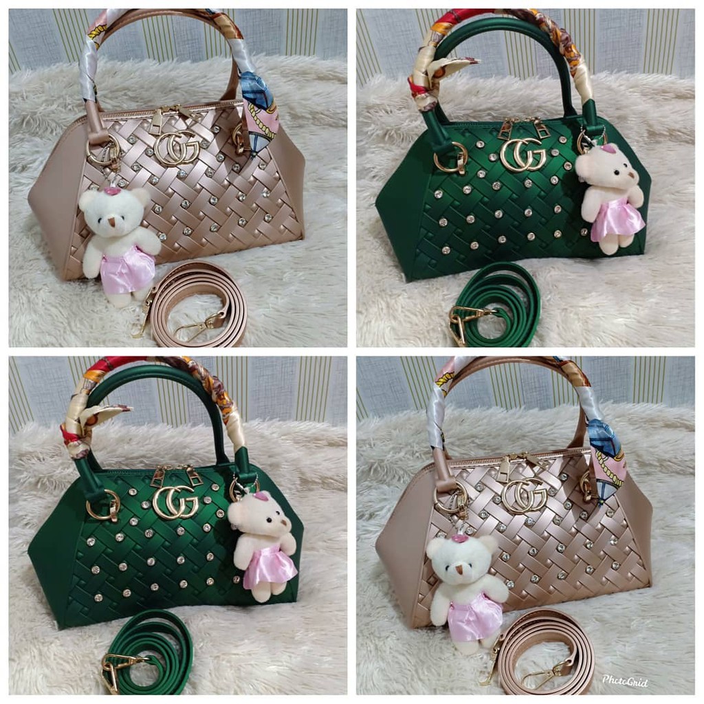 Tas pesta jelly matte anyam diamond