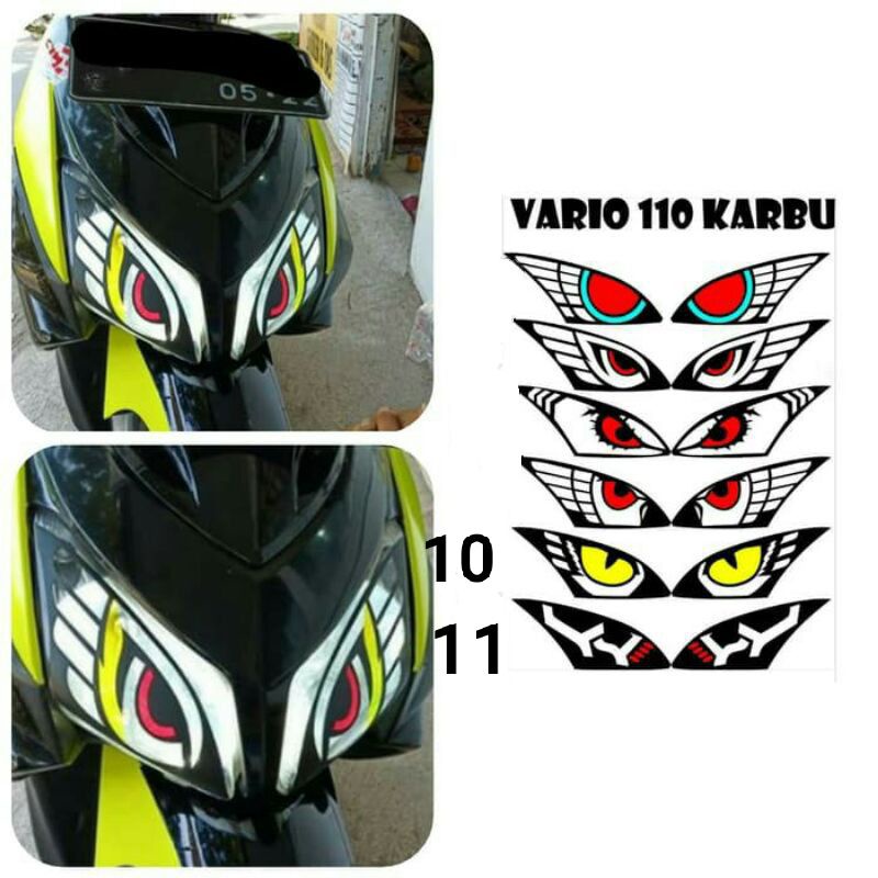 Sticker lampu mata vario 110 carbu