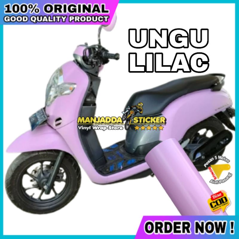 stiker skotlet ungu lilac glossy sticker motor lebar 50cm