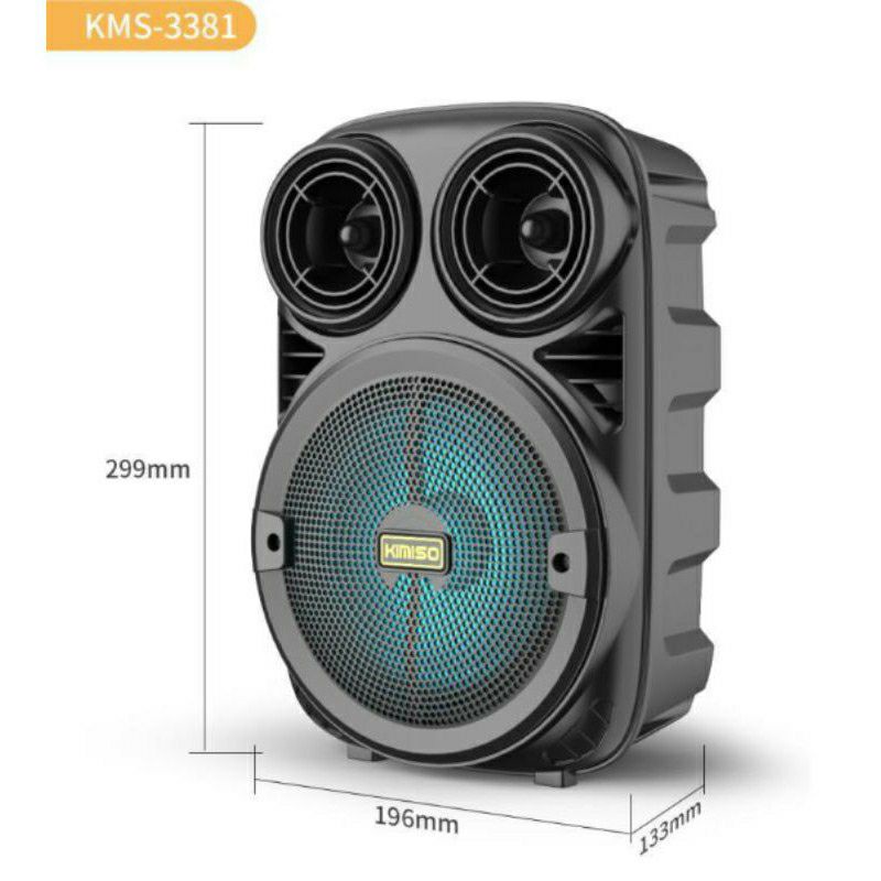 Speaker Bluetooh Karaoke Portable Kimiso 3381/Brain Power + Free Mic Ukuran 6.5-2