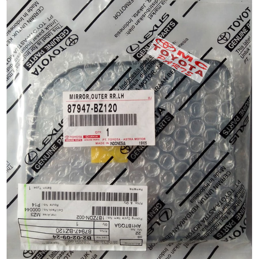 Kaca Spion Kanan Avanza Veloz Xenia Agya Ayla Wigo 87917-BZ120 87947-BZ120