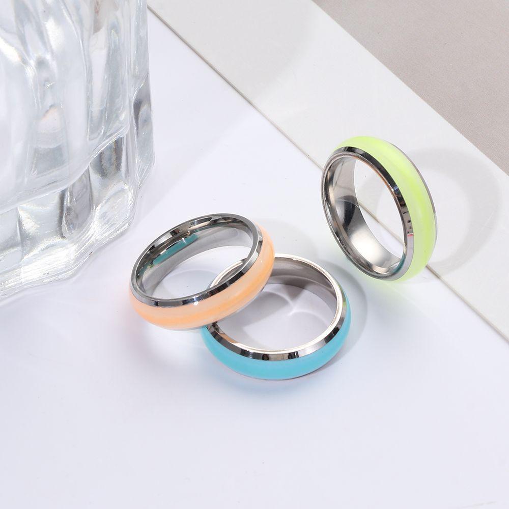 Preva Cincin Bercahaya Perhiasan Fashion Cincin Korea Noctilucent Tabs Novelty Glowing In The Dark