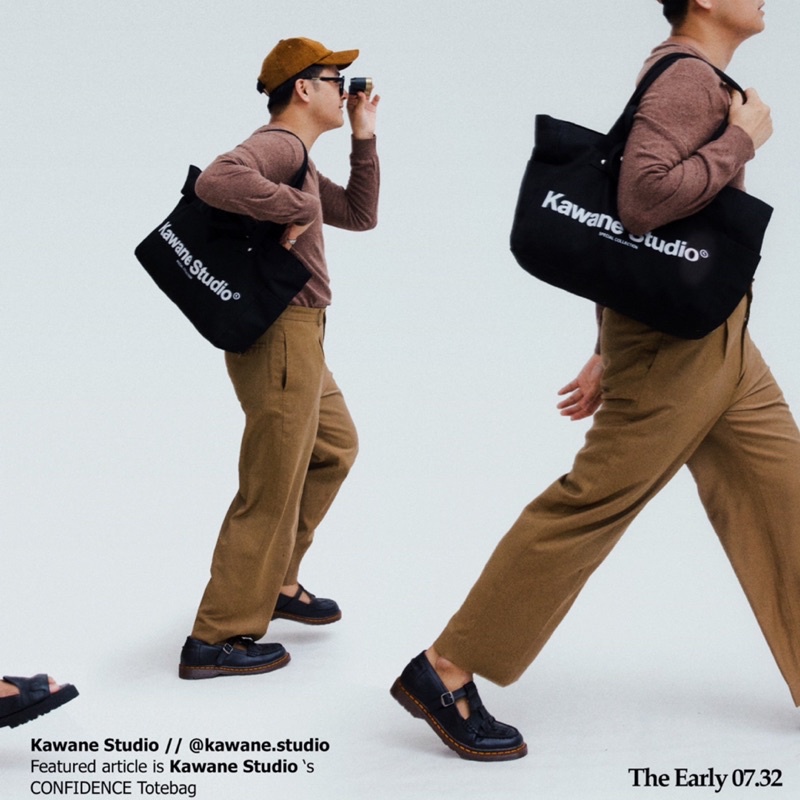 Kawane Studio - Totebag Canvas Premium White &amp; Black - Confidence