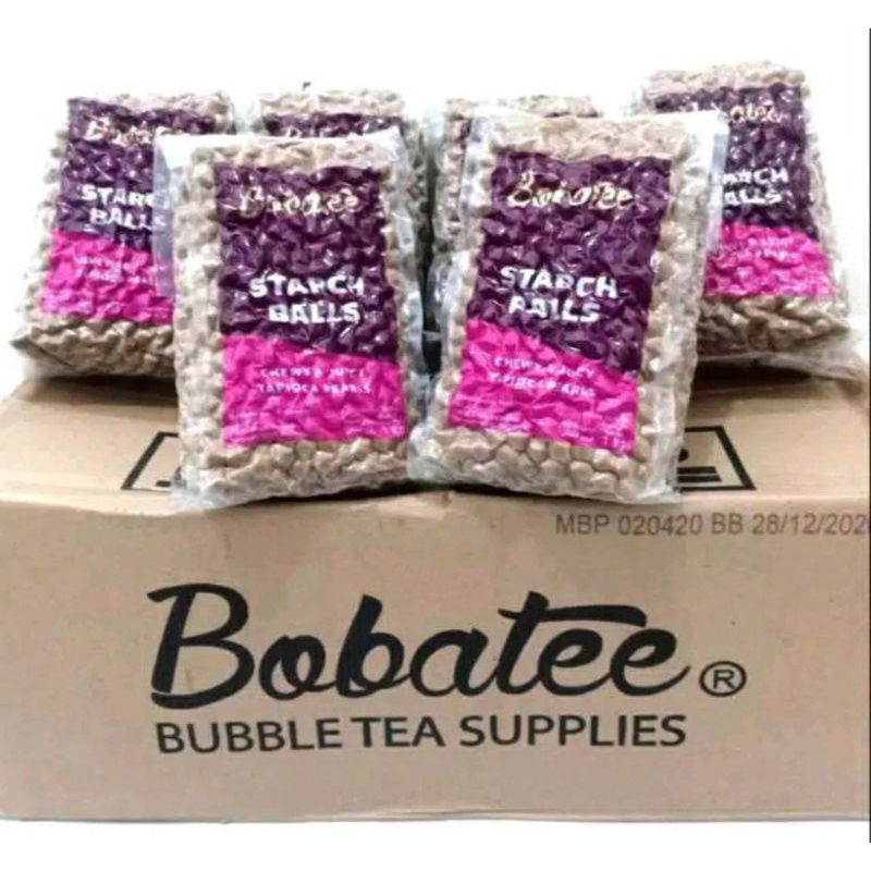 ✔MURAH Boba Starch Balls Bubble Tea 1kg / Bobba Tapioca Black Pearl / Mutiara Bobatee Gundu