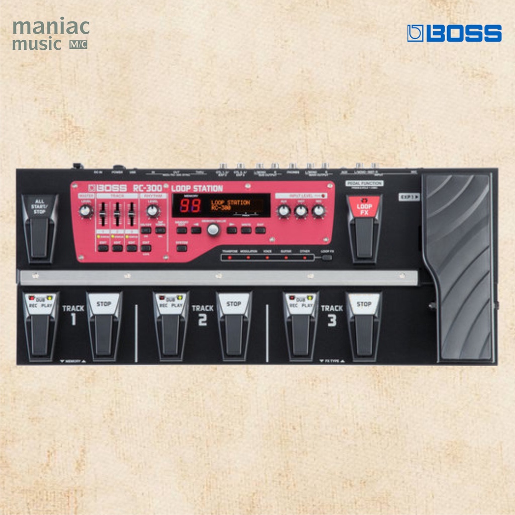 Boss RC300 - Loop Station. Overdub. 3 Track. Stereo. USB. Efek. Gitar. Bass