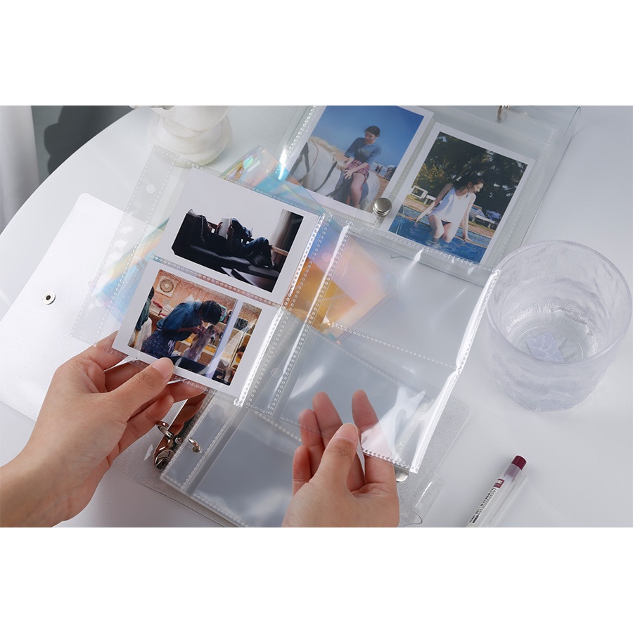 25pcs/pack 3 Inch 4 Inch 6 Inch Binder Sleeves Double-sided PP Inner Refills Transparent Photo Album Pages