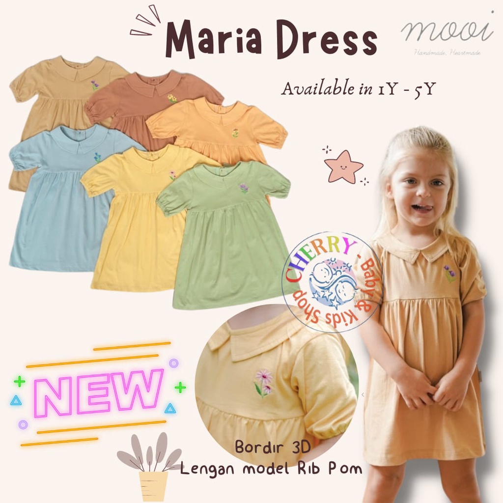 MOOI Maria Dress 1-5 Tahun Dress Anak Perempuan Fashion CBKS