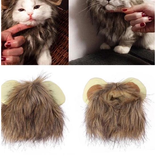 ♘ Wig rambut singa untuk anjing dan kucing/singa kucing ✪