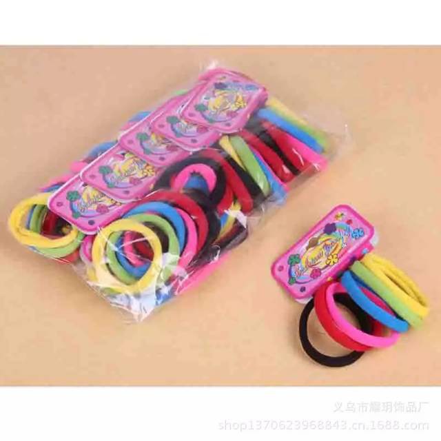 grosir  Ikat rambut wol karet isi 48 PCS/Ikat rambut terlaris