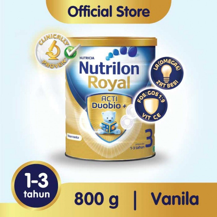 Nutricia Nutrilon Royal 3 Susu Formula Bayi Rasa Vanila Susu Bayi Usia 1-3 Tahun Rasa Vanila 800gr