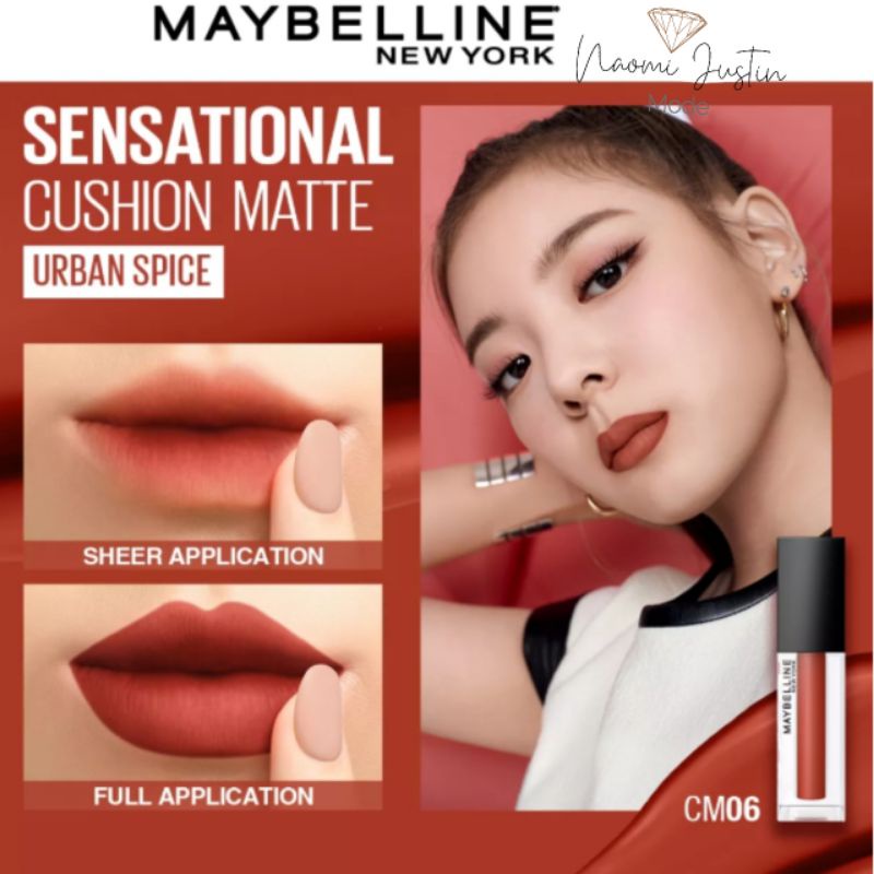 Baru Maybelline Cushion Matte Lip Cream Soft Velvet Finish Lembut &amp; Ringan (Lipstik Cream)