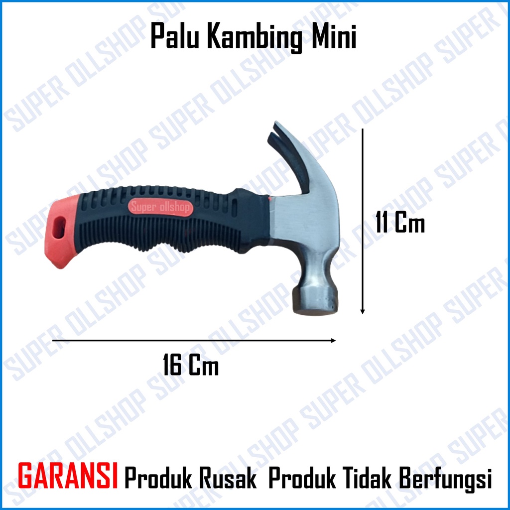 Palu Kambing Murah Martil Hammer Kambing Gagang Fiber Kayu 8 Oz Getok Cabut Paku Beton / Palu Kambing Mini