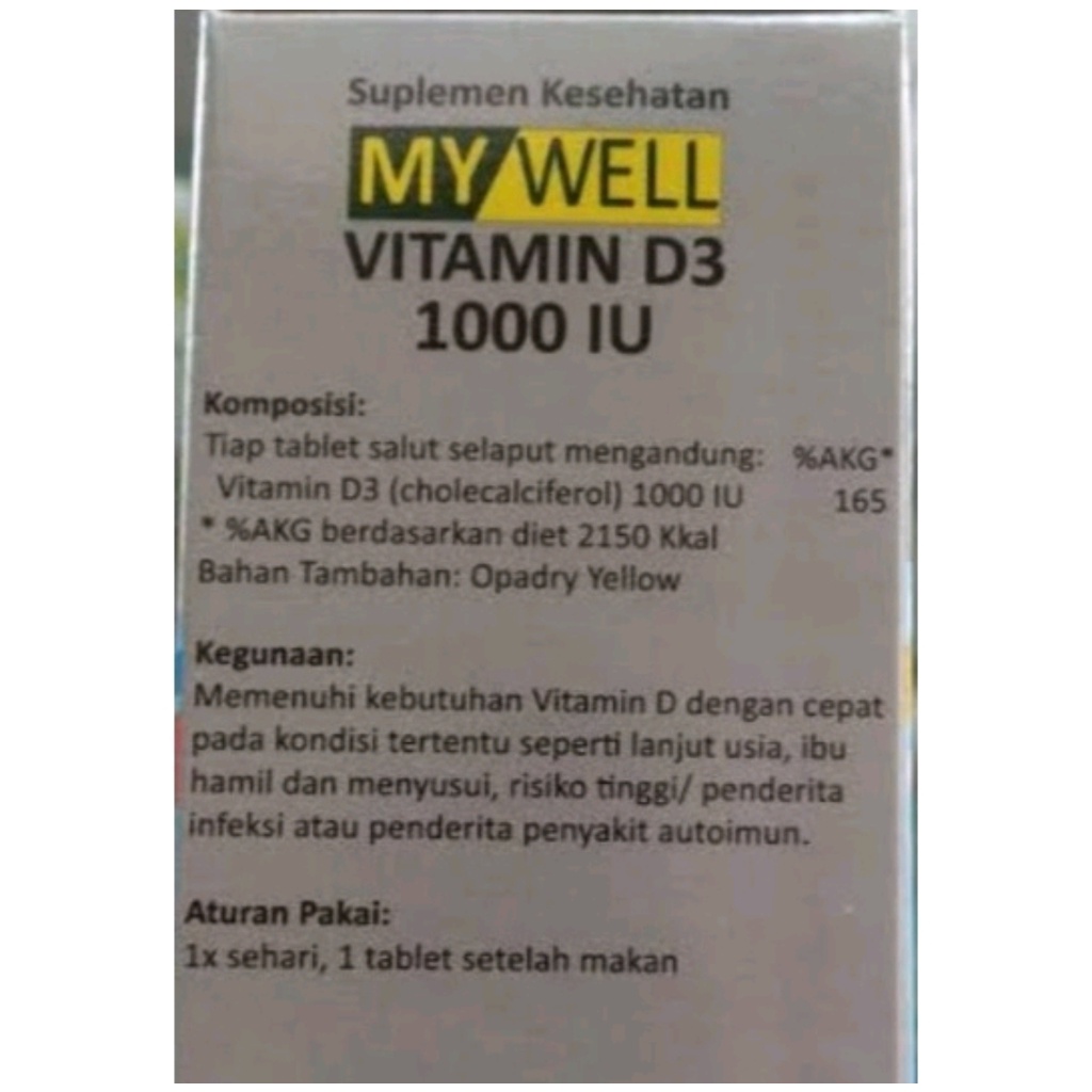 [SALE] My Well Vitamin D3 1000iu isi 20 tab / Mywell Vitamin D3 isi 20tab - exp DEC 2024