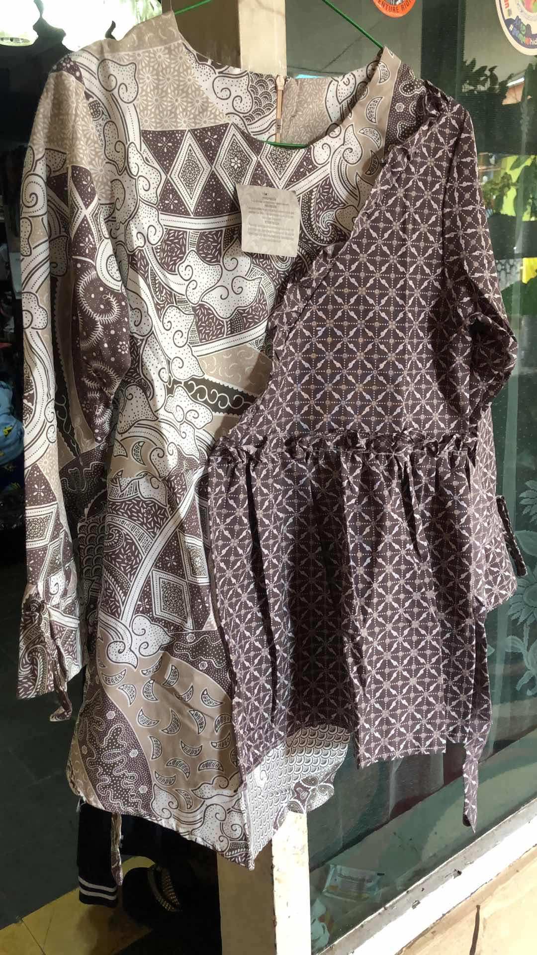 Tey-17 Batik Wanita Asj Sa Hrb026 Kenongo Kemeja Tosca Pendek